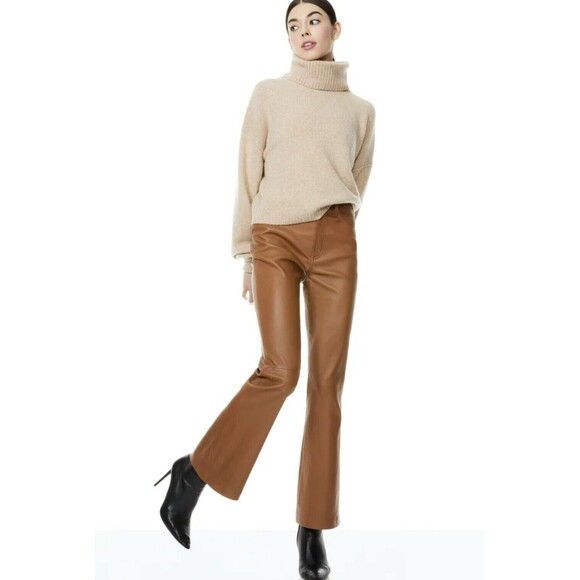 Alice + Olivia Franklyn Pullover Cashmere Turtleneck Sweater Size Large Oatmeal - Picture 5 of 12